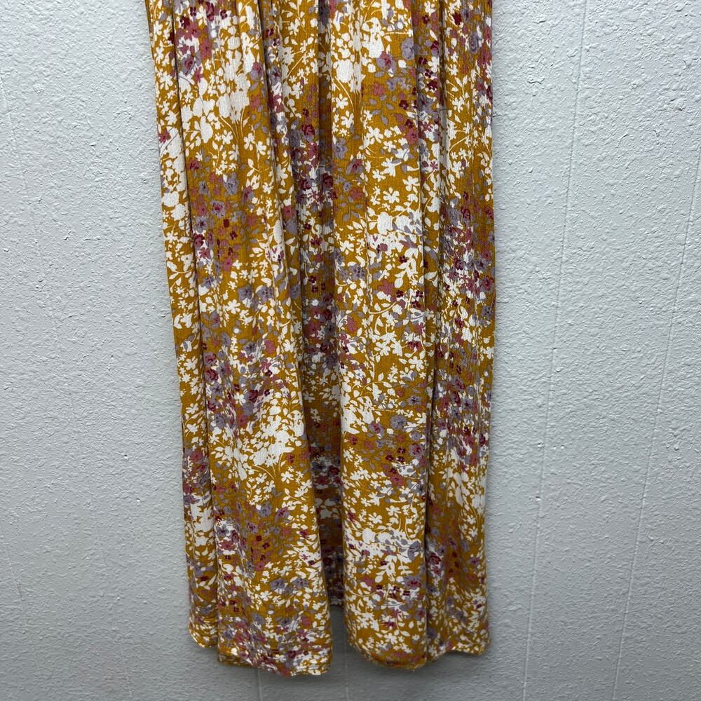 Milibon Floral Midi Smocked Dress Womens Medium Beachy Boho Coastal Cruise Party - Picture 6 of 16